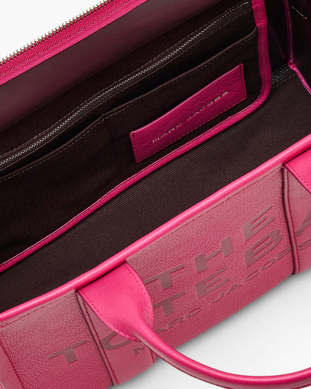 The Leather Medium Tote Bag Raspberry Pink - Marc Jacobs