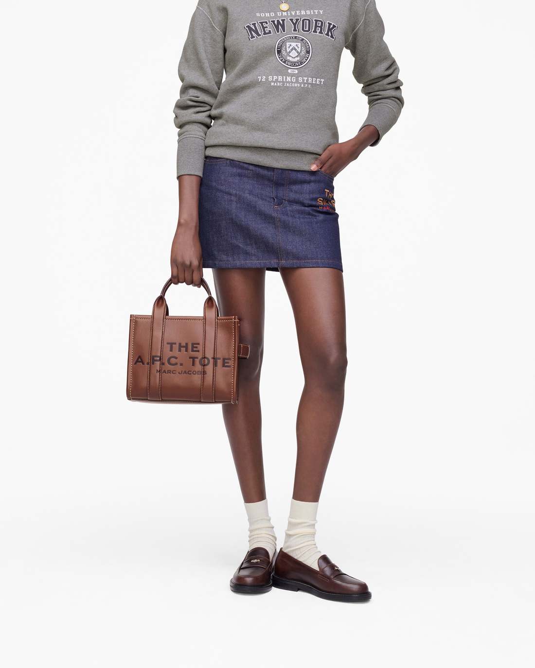 The A.P.C. X Marc Jacobs Leather Small Tote Bag Hazelnut - Marc Jacobs
