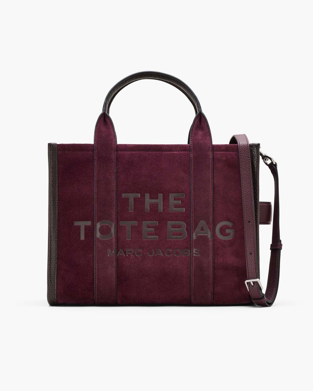The Suede Medium Tote Bag Dark Plum - Marc Jacobs