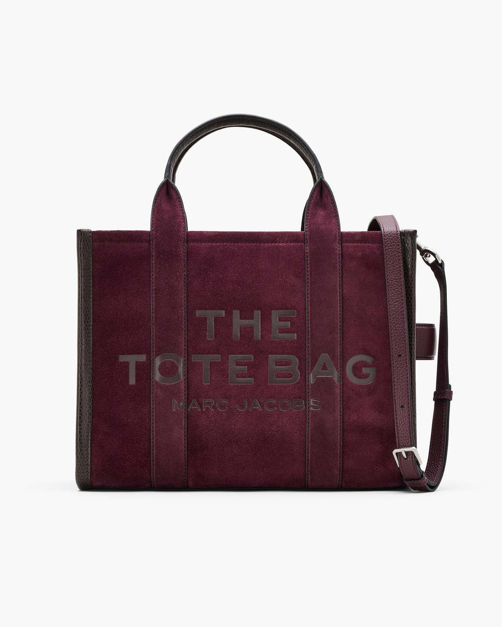 The Suede Medium Tote Bag Dark Plum - Marc Jacobs