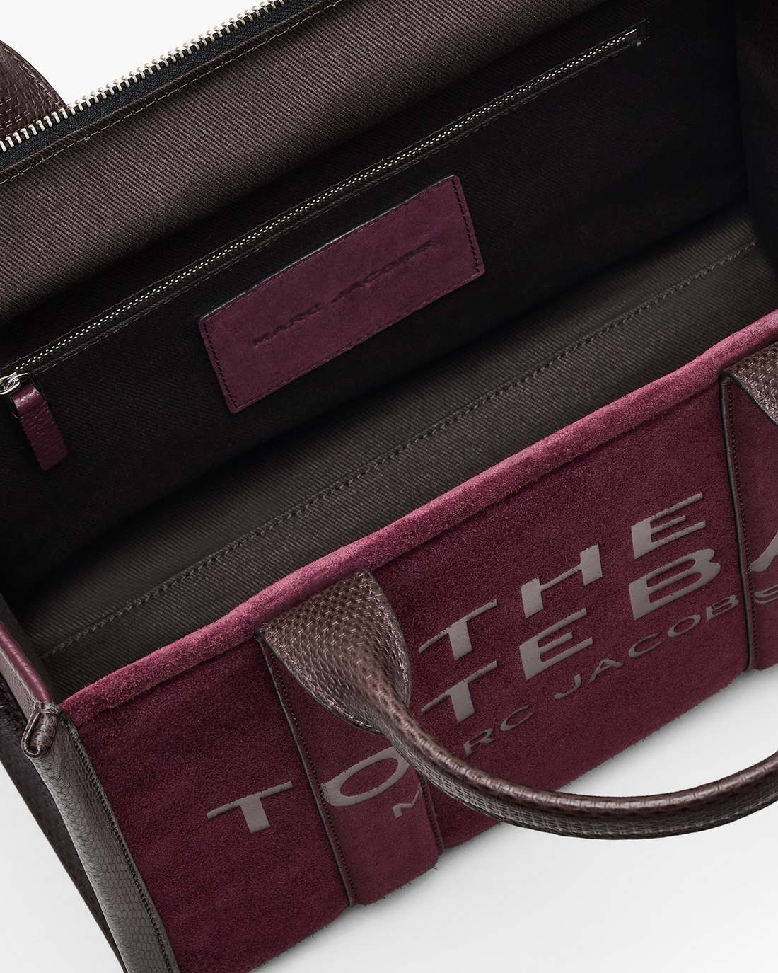 The Suede Medium Tote Bag Dark Plum - Marc Jacobs