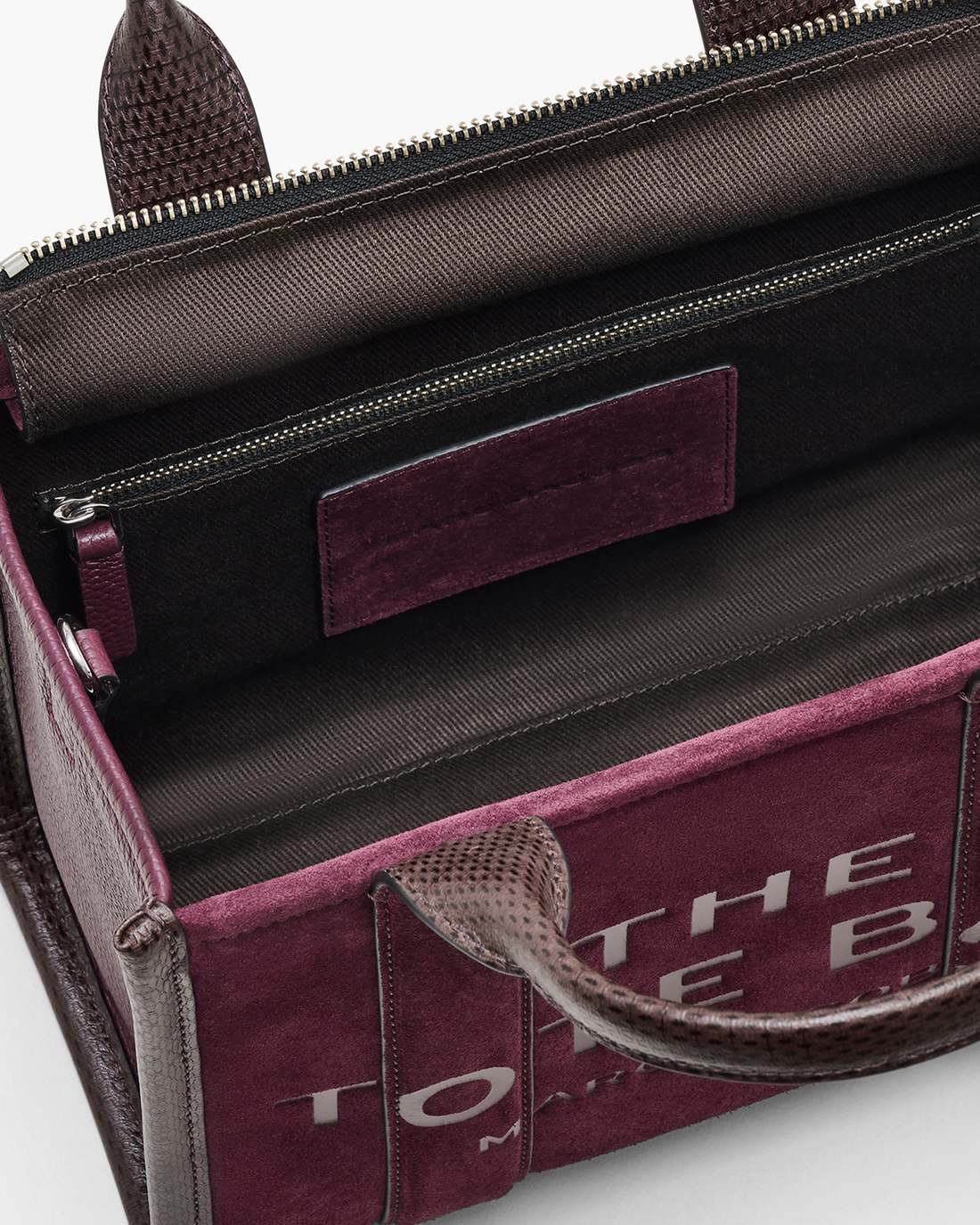The Suede Small Tote Bag Dark Plum - Marc Jacobs