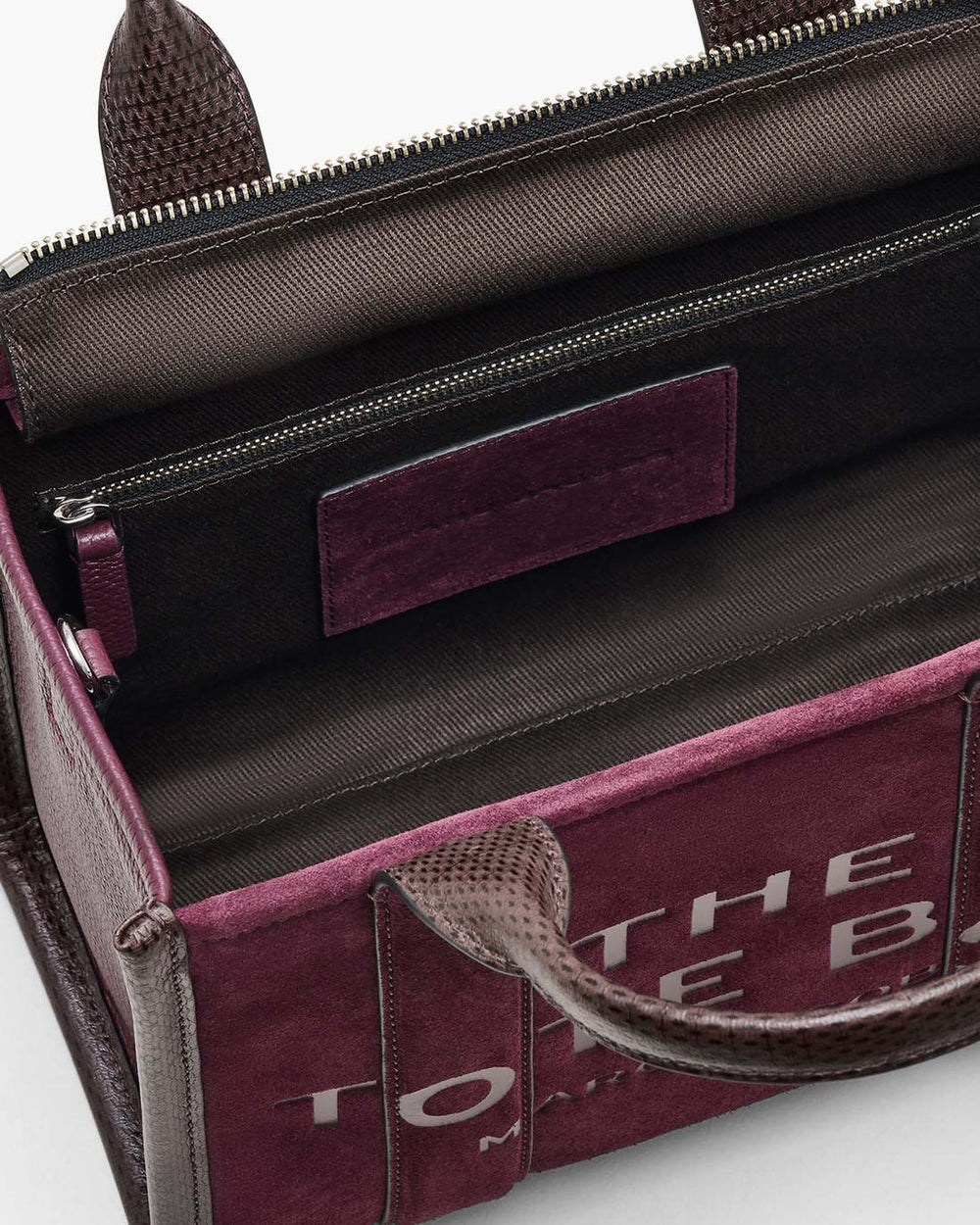 The Suede Small Tote Bag Dark Plum - Marc Jacobs