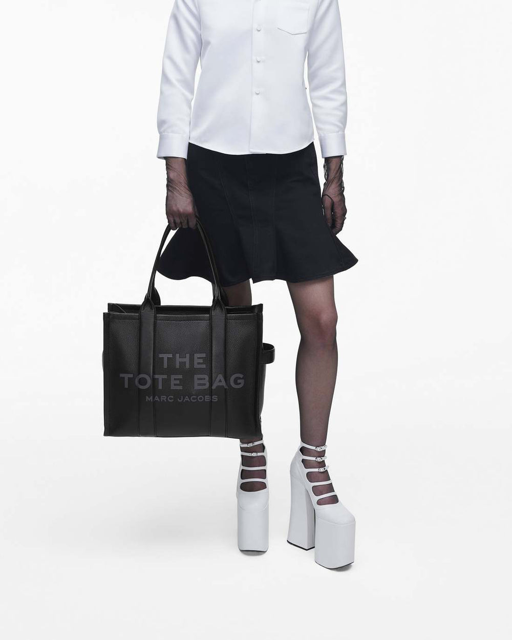 The Leather Large Tote Bag Black - Marc Jacobs