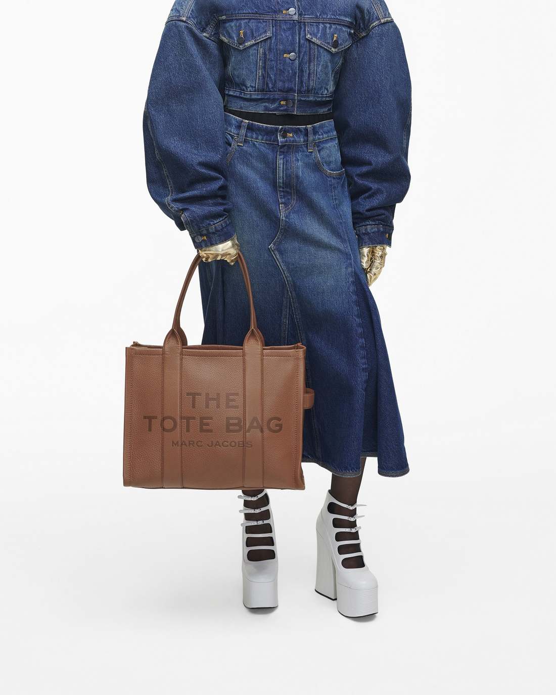 The Leather Large Tote Bag Argan Oil - Marc Jacobs