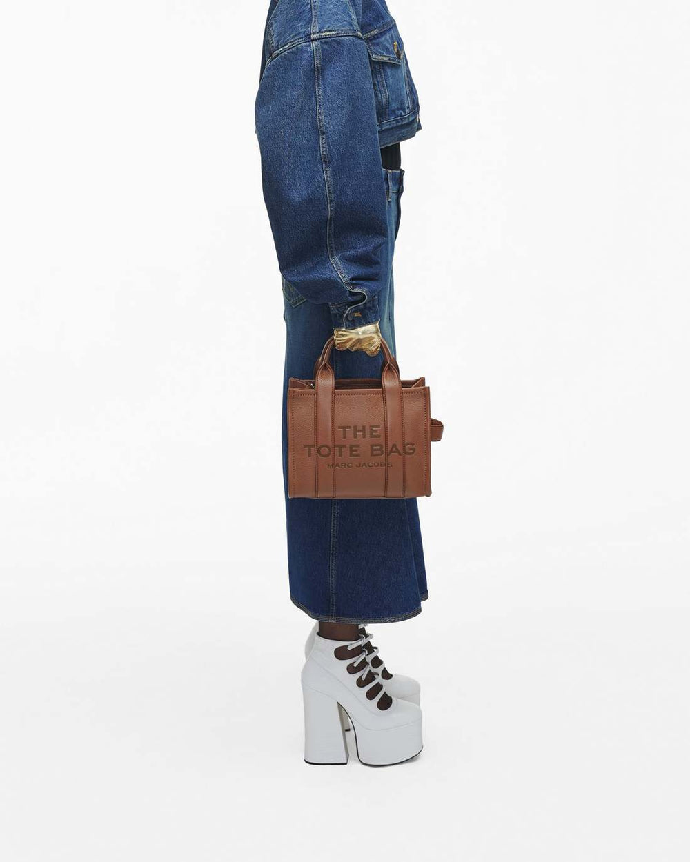 The Leather Small Tote Bag Argan Oil - Marc Jacobs