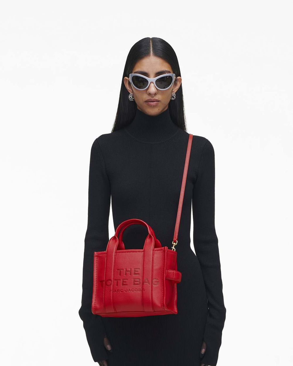 The Leather Small Tote Bag True Red - Marc Jacobs