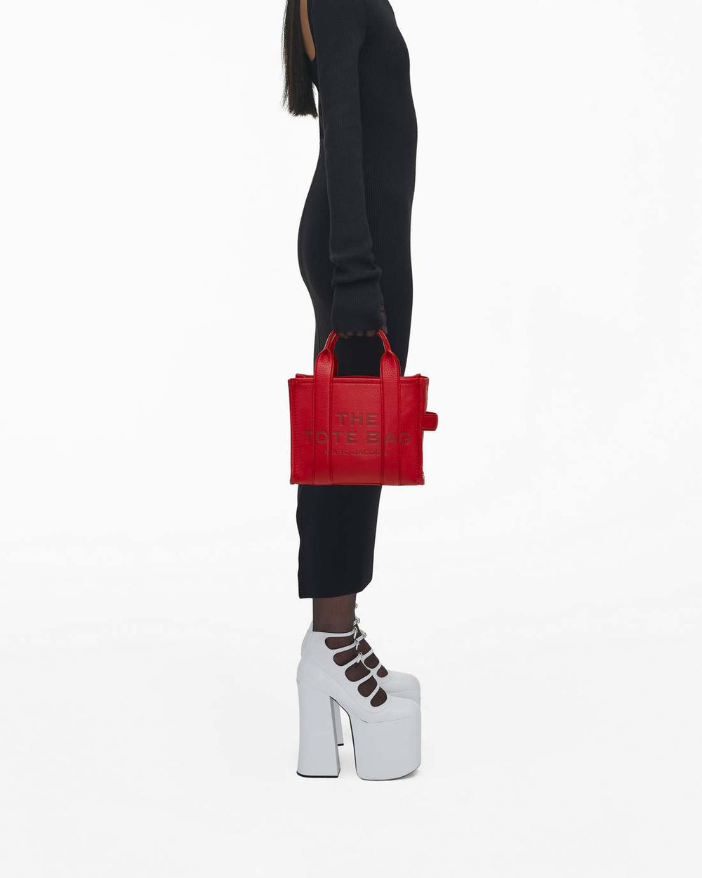 The Leather Small Tote Bag True Red - Marc Jacobs