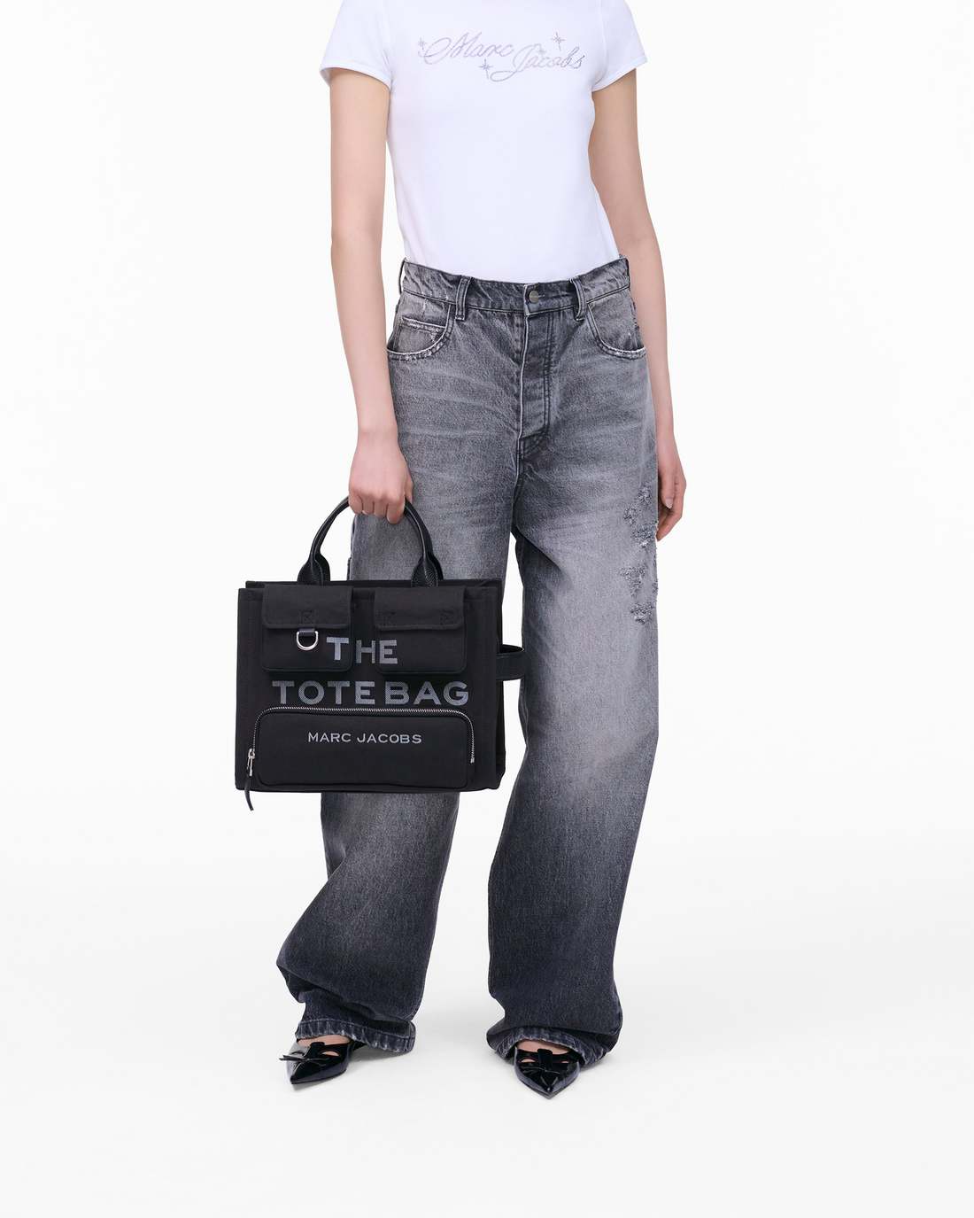 The Cargo Canvas Medium Tote Bag Black - Marc Jacobs