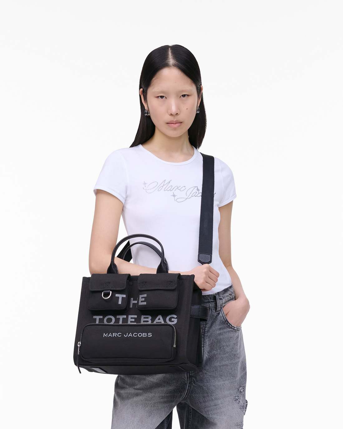 The Cargo Canvas Medium Tote Bag Black - Marc Jacobs