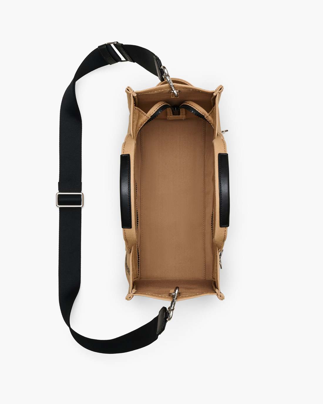 The Trompe L'Oeil Charm Canvas Medium Tote Bag Camel Multi - Marc Jacobs