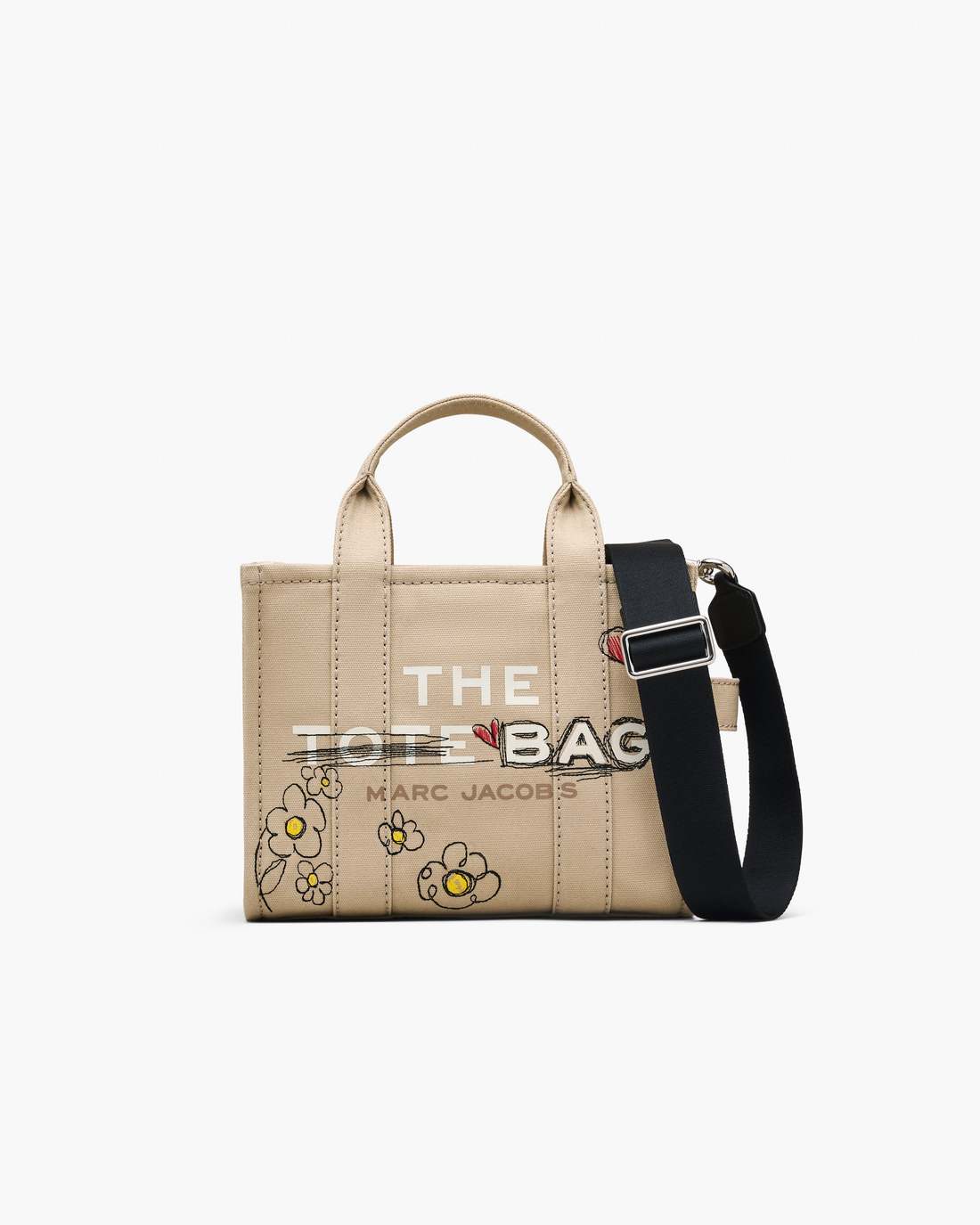 The Daisy Doodle Canvas Small Tote Bag Beige Multi - Marc Jacobs