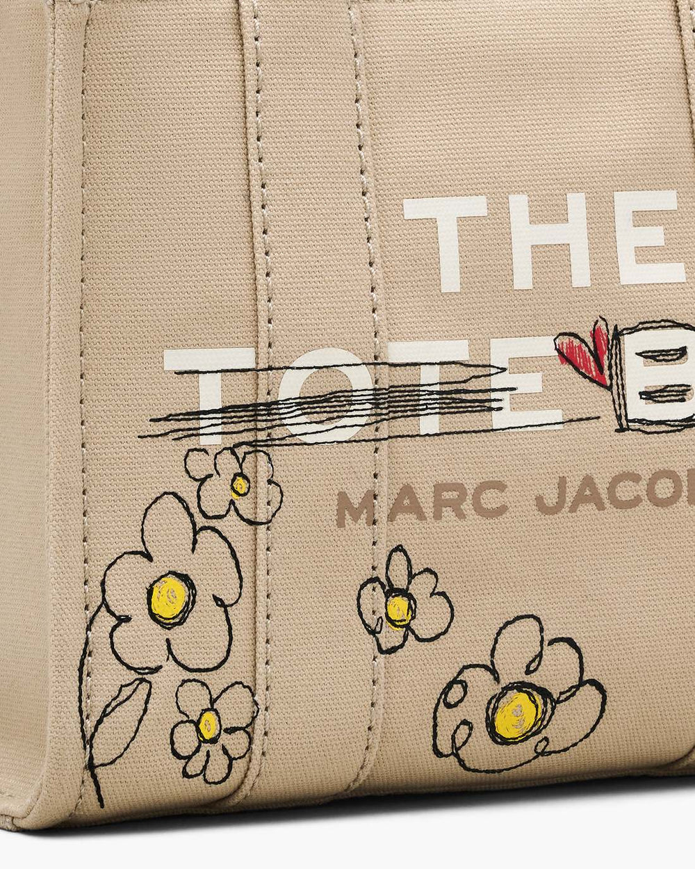 The Daisy Doodle Canvas Small Tote Bag Beige Multi - Marc Jacobs