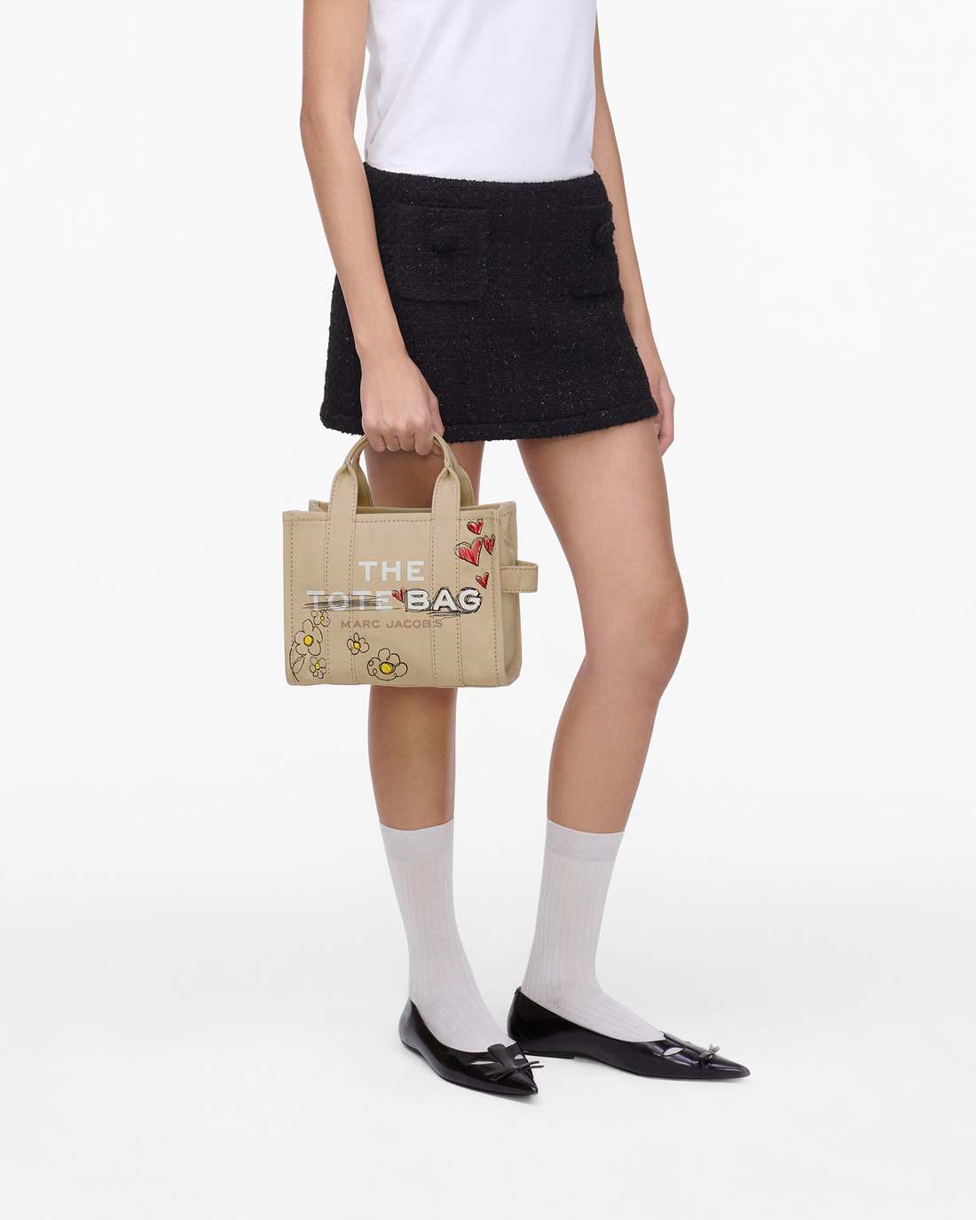 The Daisy Doodle Canvas Small Tote Bag Beige Multi - Marc Jacobs