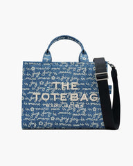 The Joy Denim Medium Tote Bag Indigo Multi - Marc Jacobs