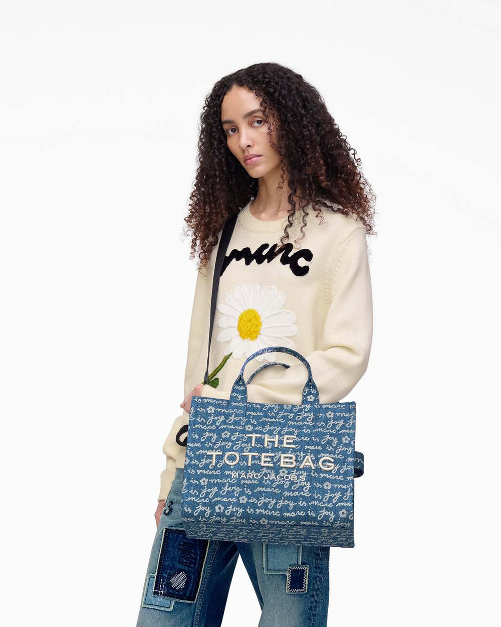 The Joy Denim Medium Tote Bag Indigo Multi - Marc Jacobs