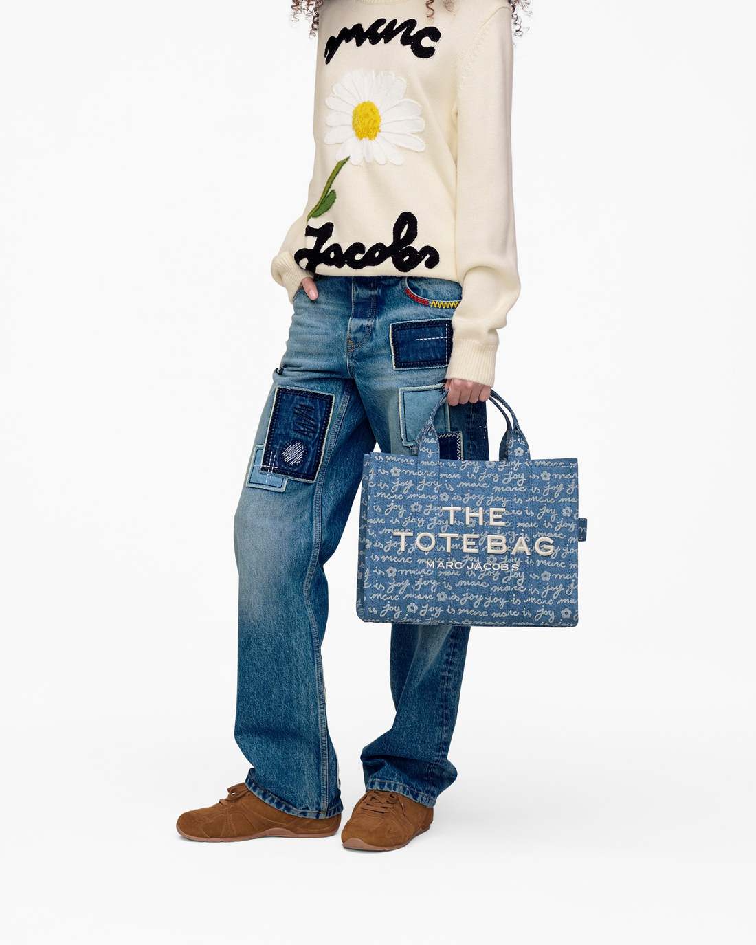 The Joy Denim Medium Tote Bag Indigo Multi - Marc Jacobs