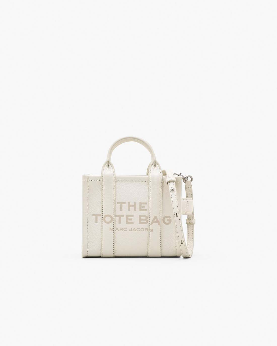 The Leather Crossbody Tote Bag Cotton/Silver - Marc Jacobs