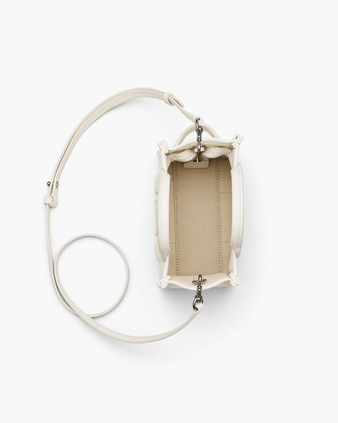The Leather Crossbody Tote Bag Cotton/Silver - Marc Jacobs