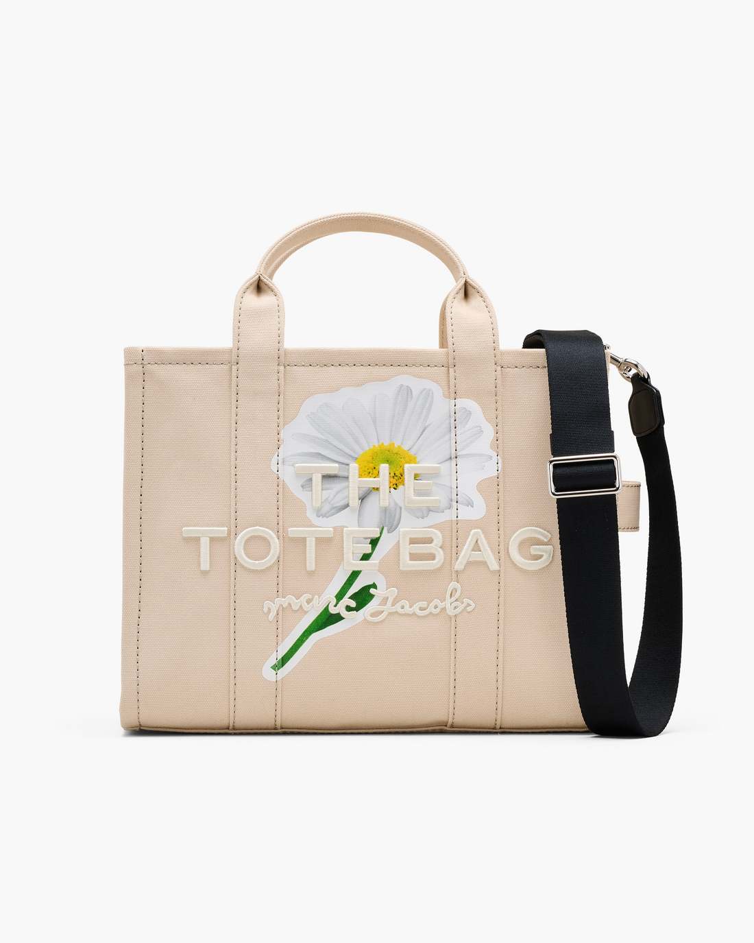 The Daisy Script Canvas Medium Tote Bag Cloud White Multi - Marc Jacobs