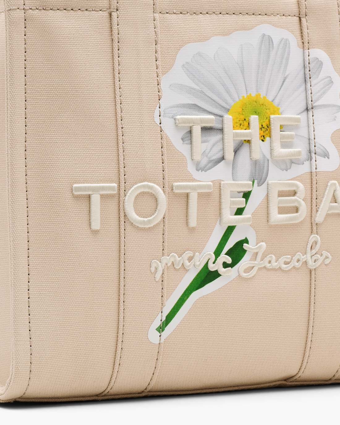 The Daisy Script Canvas Medium Tote Bag Cloud White Multi - Marc Jacobs