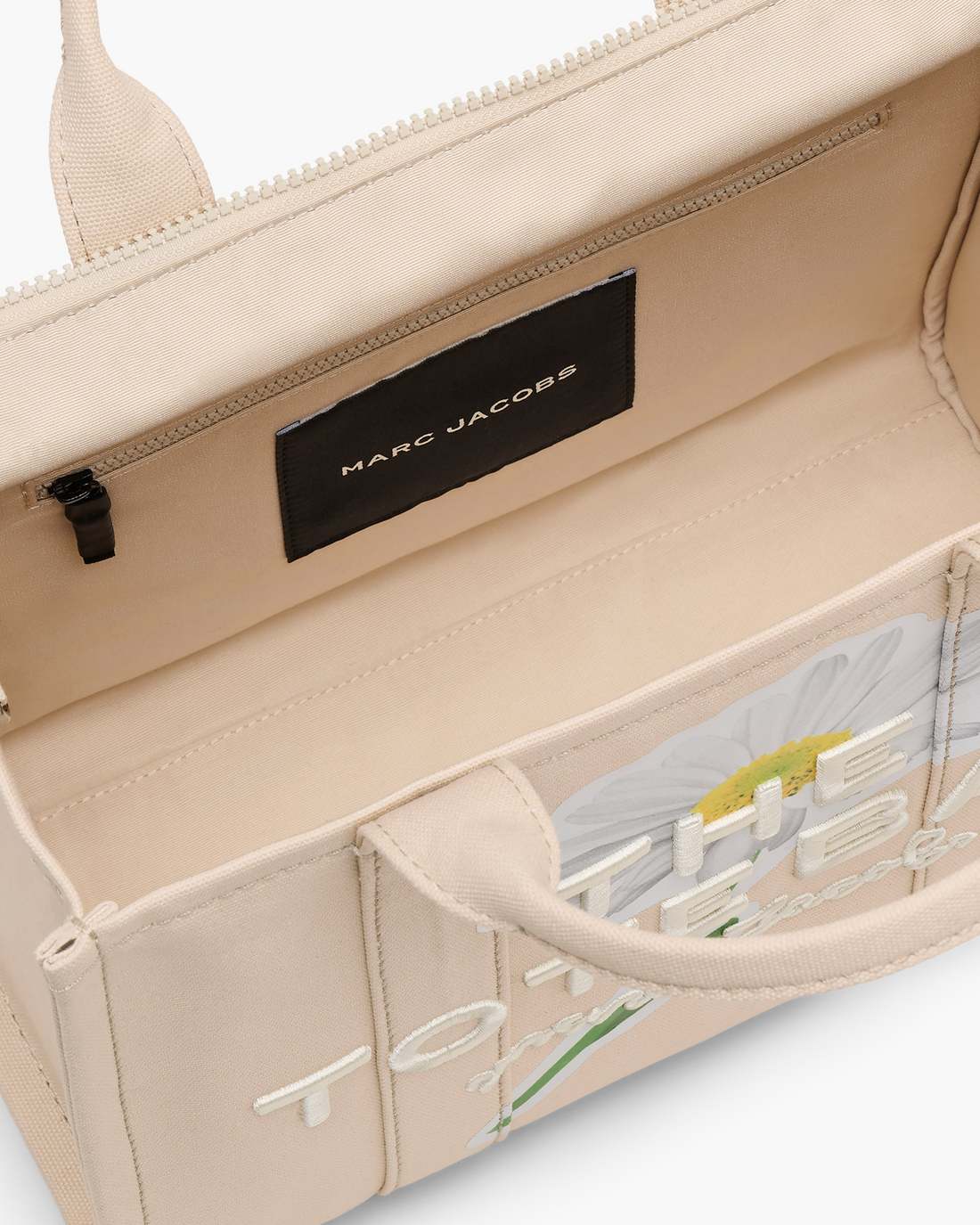 The Daisy Script Canvas Medium Tote Bag Cloud White Multi - Marc Jacobs