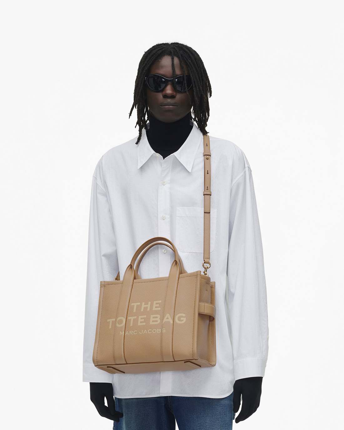 The Leather Medium Tote Bag Camel - Marc Jacobs