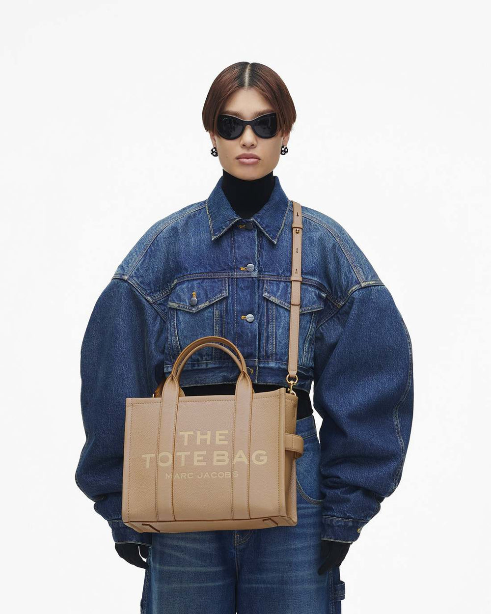 The Leather Medium Tote Bag Camel - Marc Jacobs