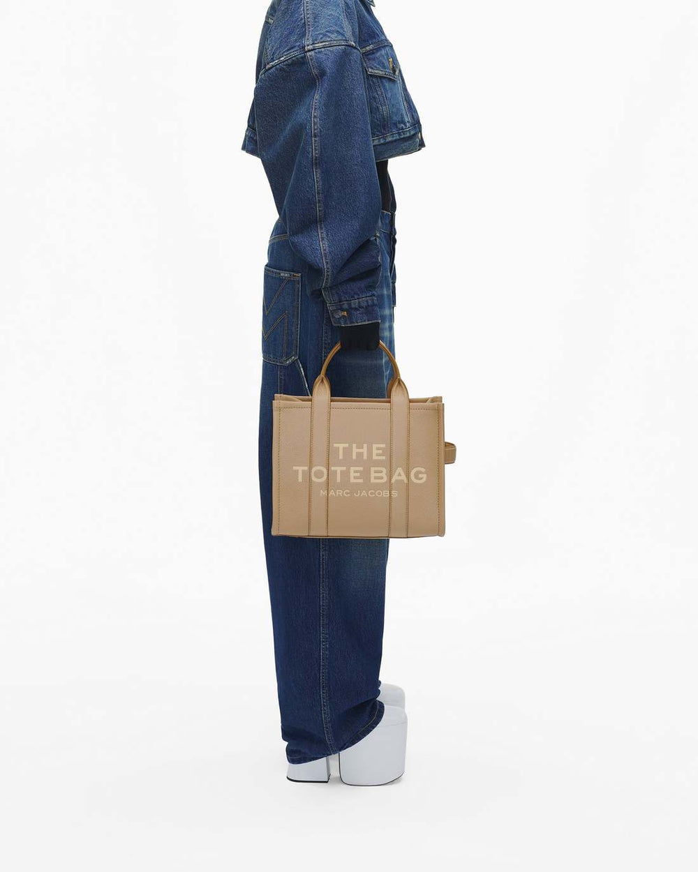 The Leather Medium Tote Bag Camel - Marc Jacobs