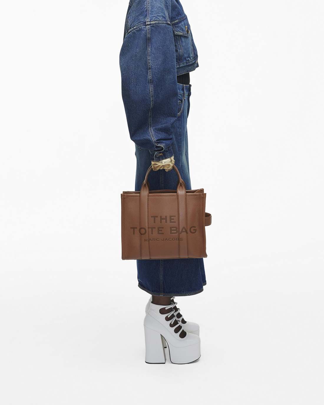 The Leather Medium Tote Bag Argan Oil - Marc Jacobs