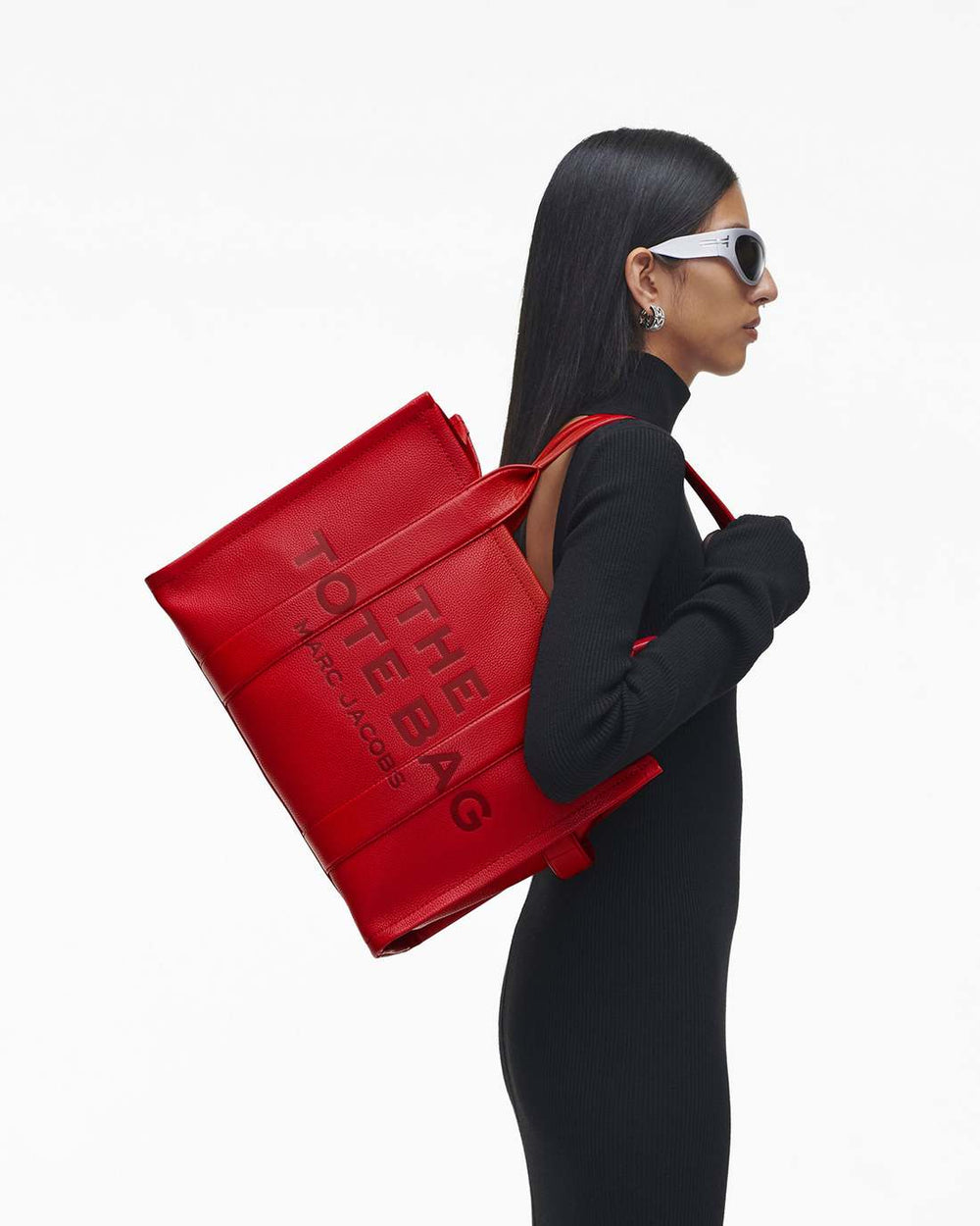The Leather Large Tote Bag True Red - Marc Jacobs