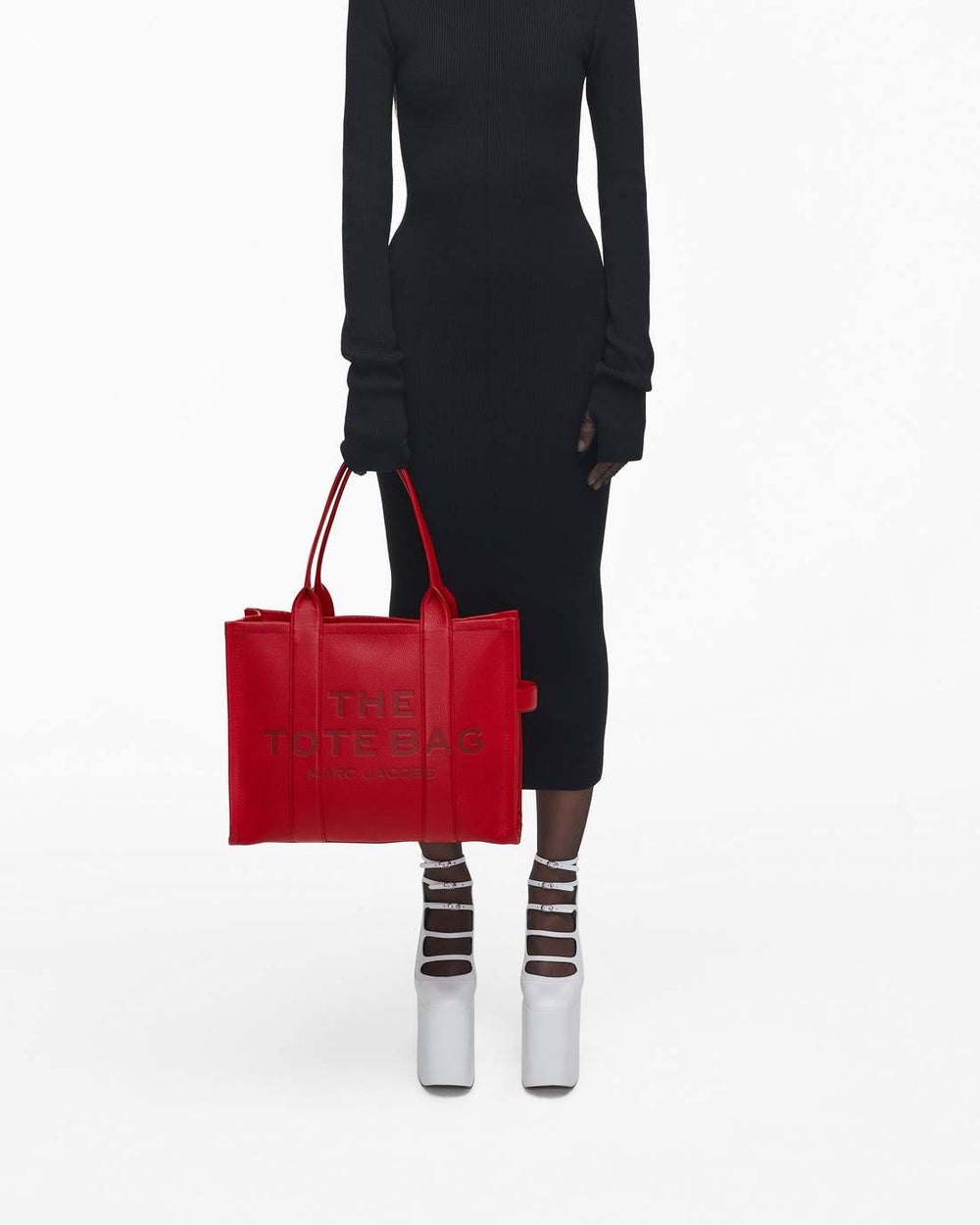 The Leather Large Tote Bag True Red - Marc Jacobs
