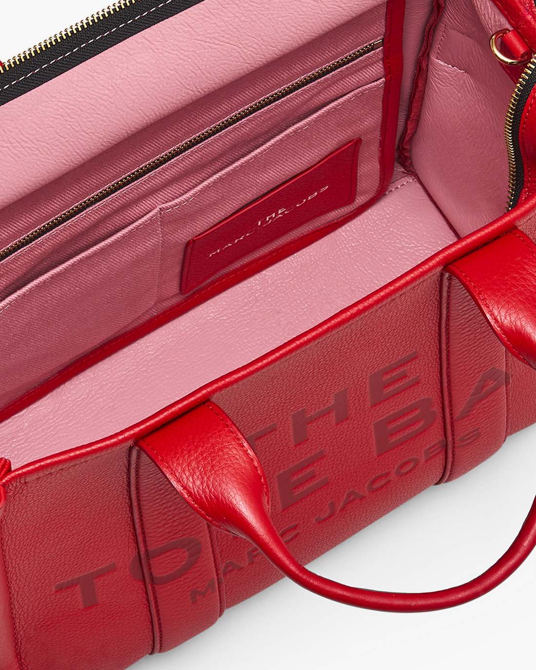 The Leather Medium Tote Bag True Red - Marc Jacobs