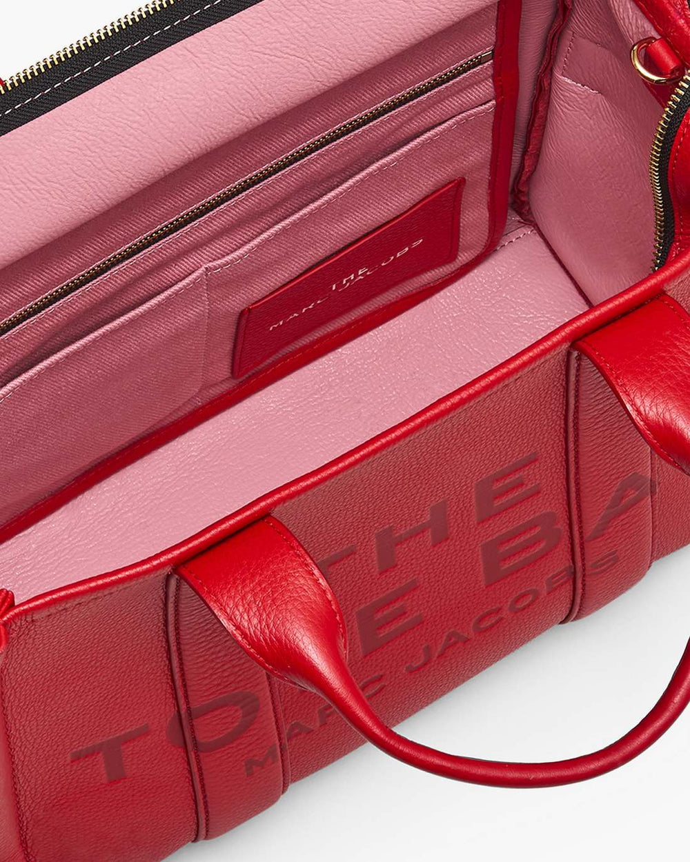 The Leather Medium Tote Bag True Red - Marc Jacobs