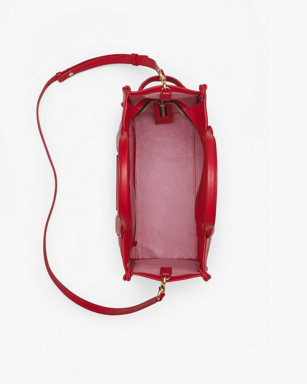 The Leather Medium Tote Bag True Red - Marc Jacobs