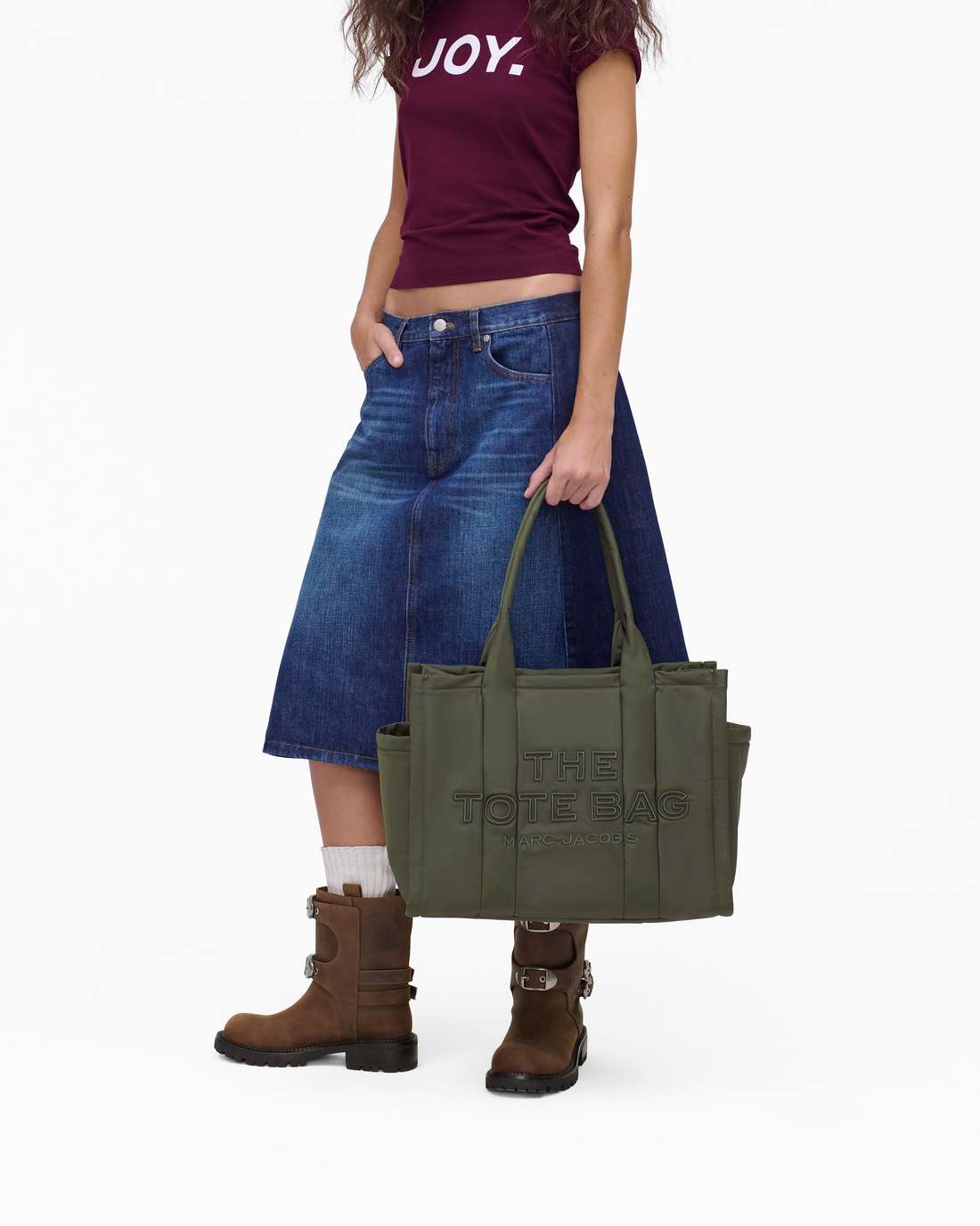 The Puffy Nylon Large Tote Bag Army Green - Marc Jacobs