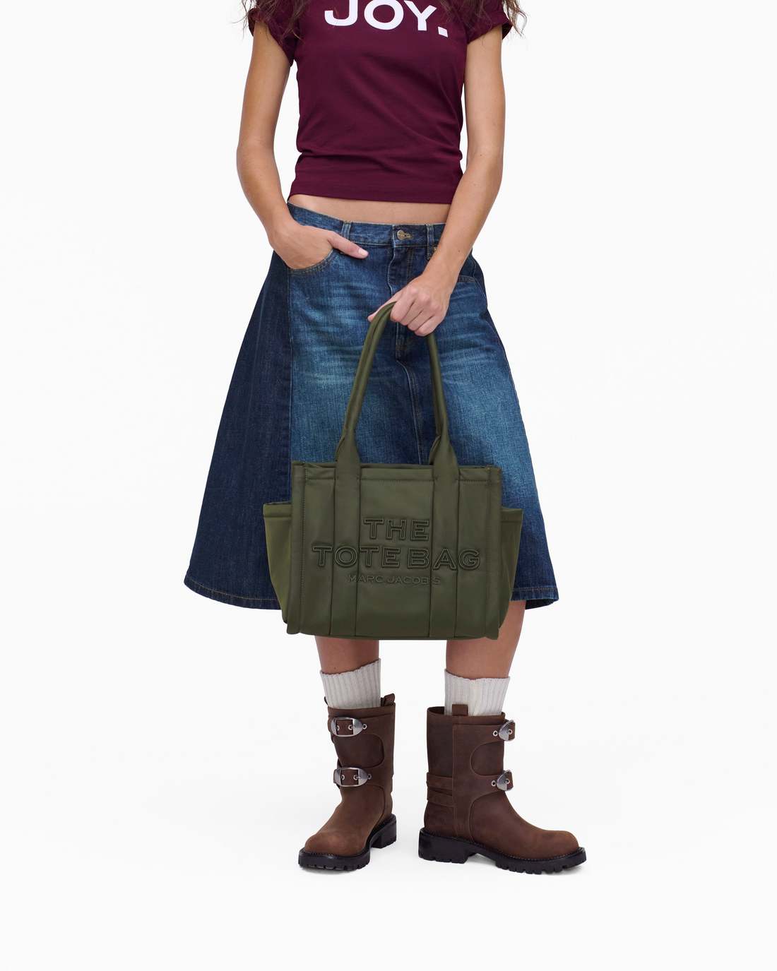 The Puffy Nylon Medium Tote Bag Army Green - Marc Jacobs