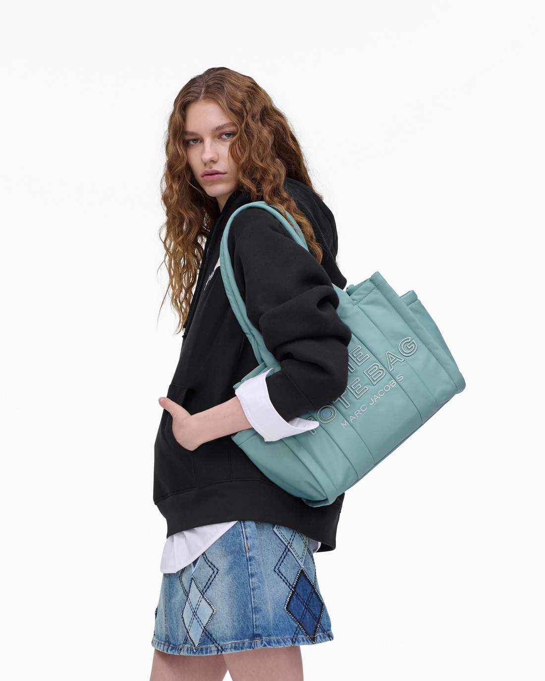 The Puffy Nylon Medium Tote Bag Sky Blue - Marc Jacobs