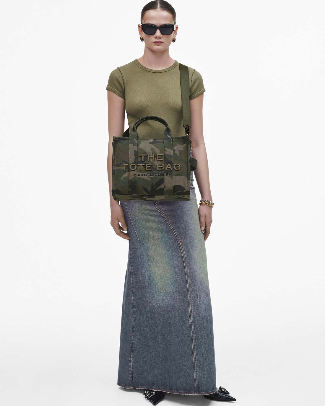 The Camo Jacquard Medium Tote Bag Camo Multi - Marc Jacobs