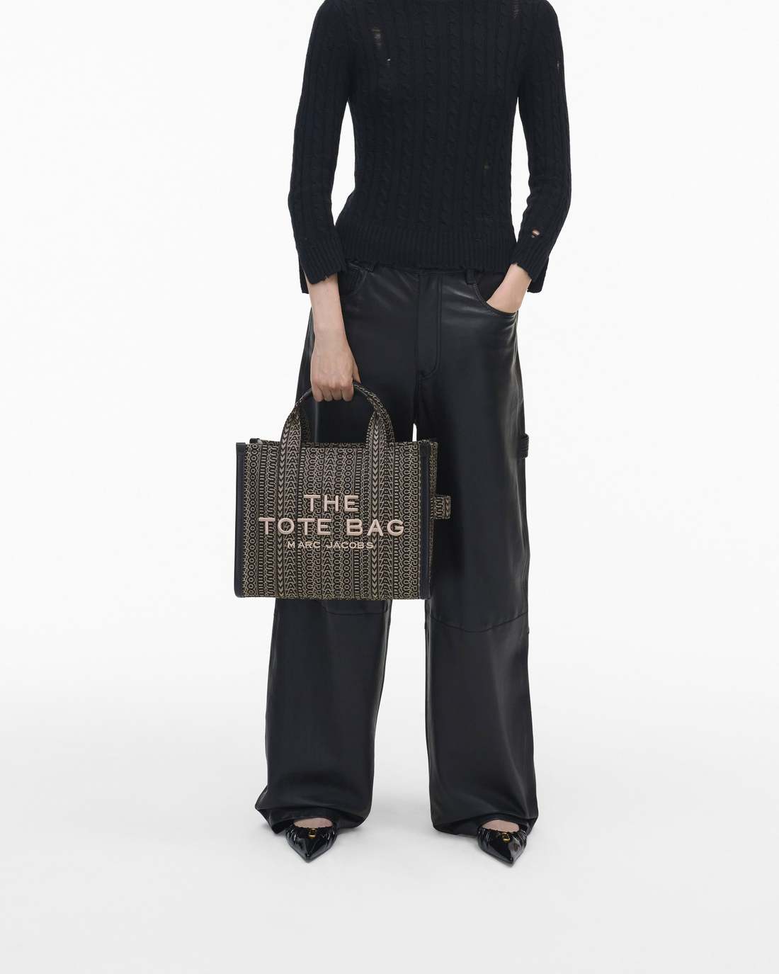 The Monogram Jacquard Medium Tote Bag Beige Multi - Marc Jacobs