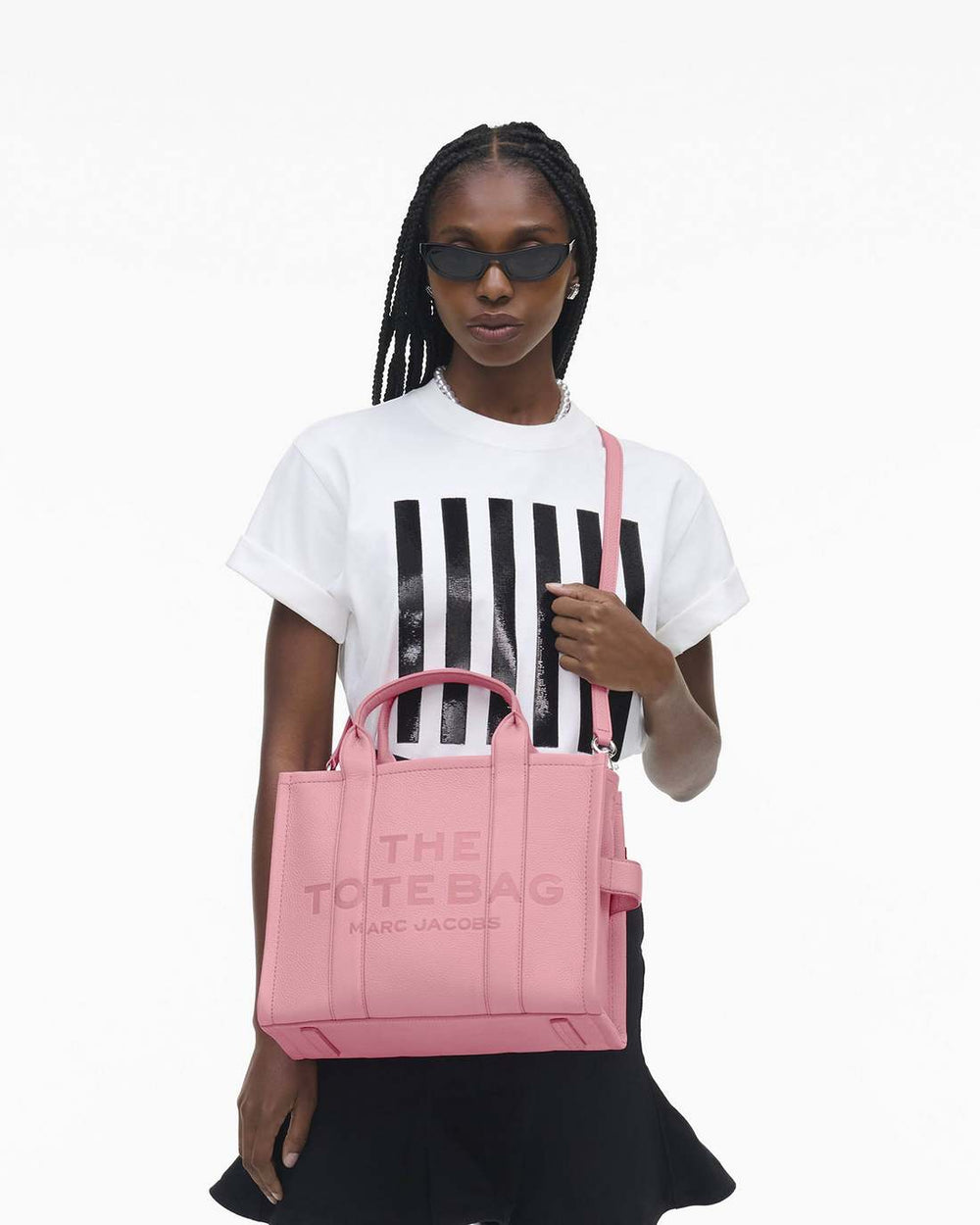 The Leather Medium Tote Bag Ribbon Pink - Marc Jacobs