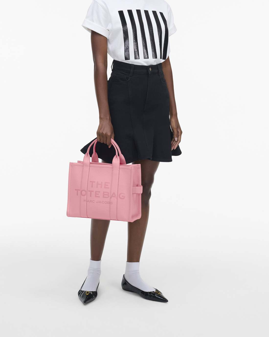 The Leather Medium Tote Bag Ribbon Pink - Marc Jacobs
