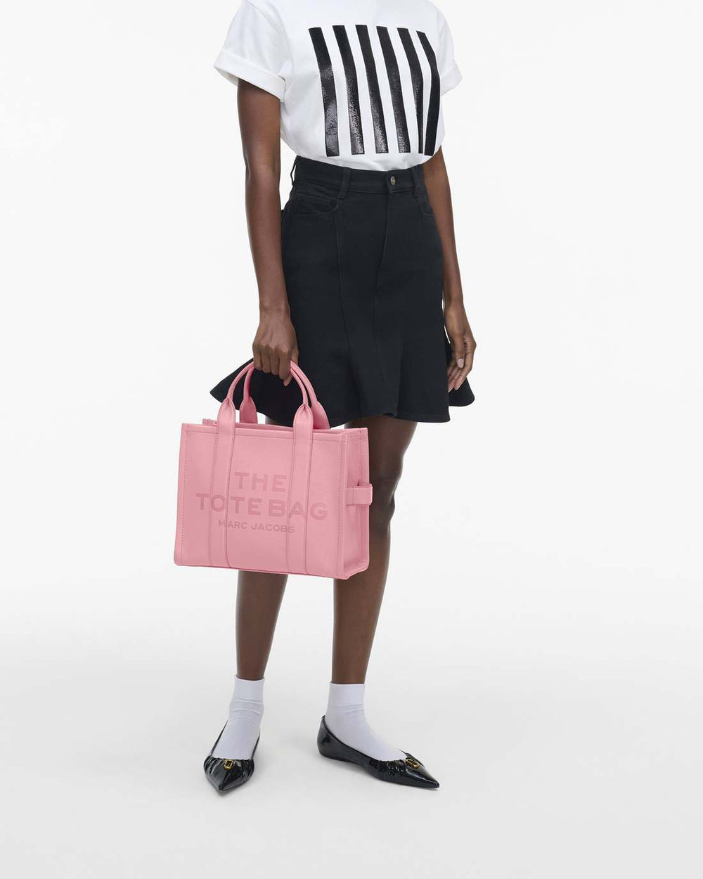 The Leather Medium Tote Bag Ribbon Pink - Marc Jacobs
