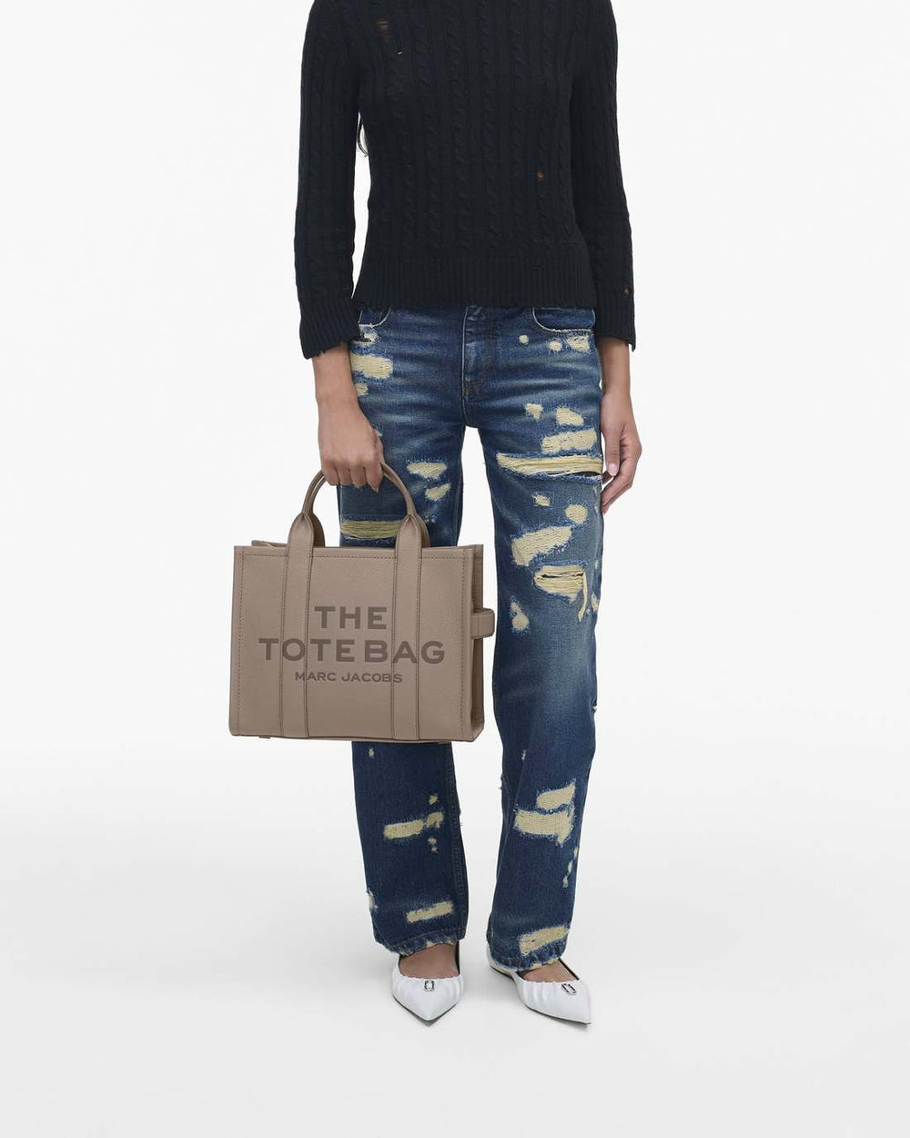 The Leather Medium Tote Bag Cement - Marc Jacobs
