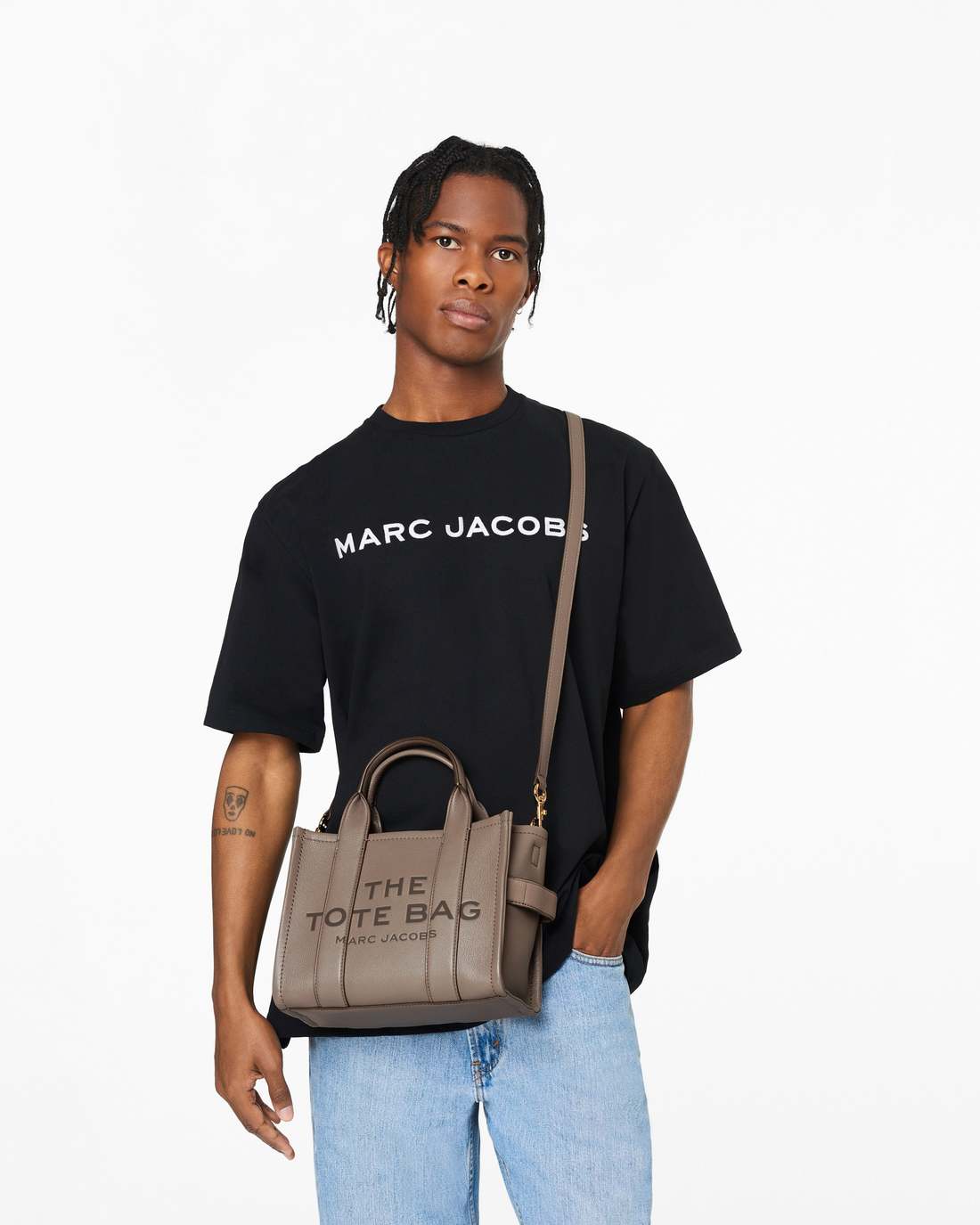 The Leather Small Tote Bag Cement - Marc Jacobs