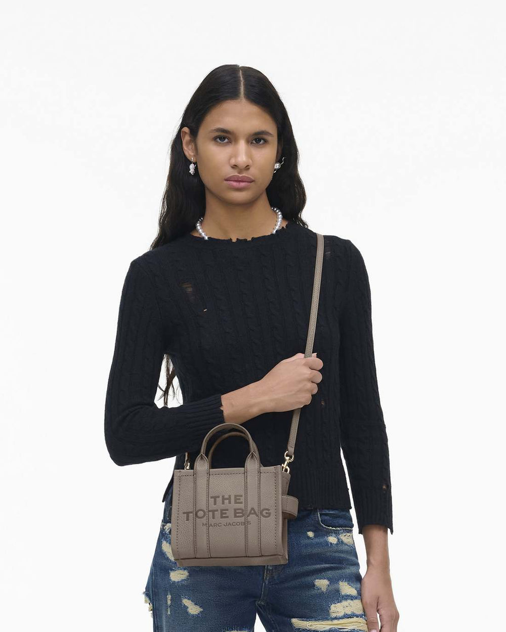 The Leather Crossbody Tote Bag Cement - Marc Jacobs