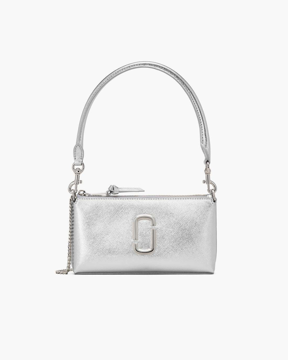 The Metallic Snapshot Convertible Shoulder Bag Silver - Marc Jacobs