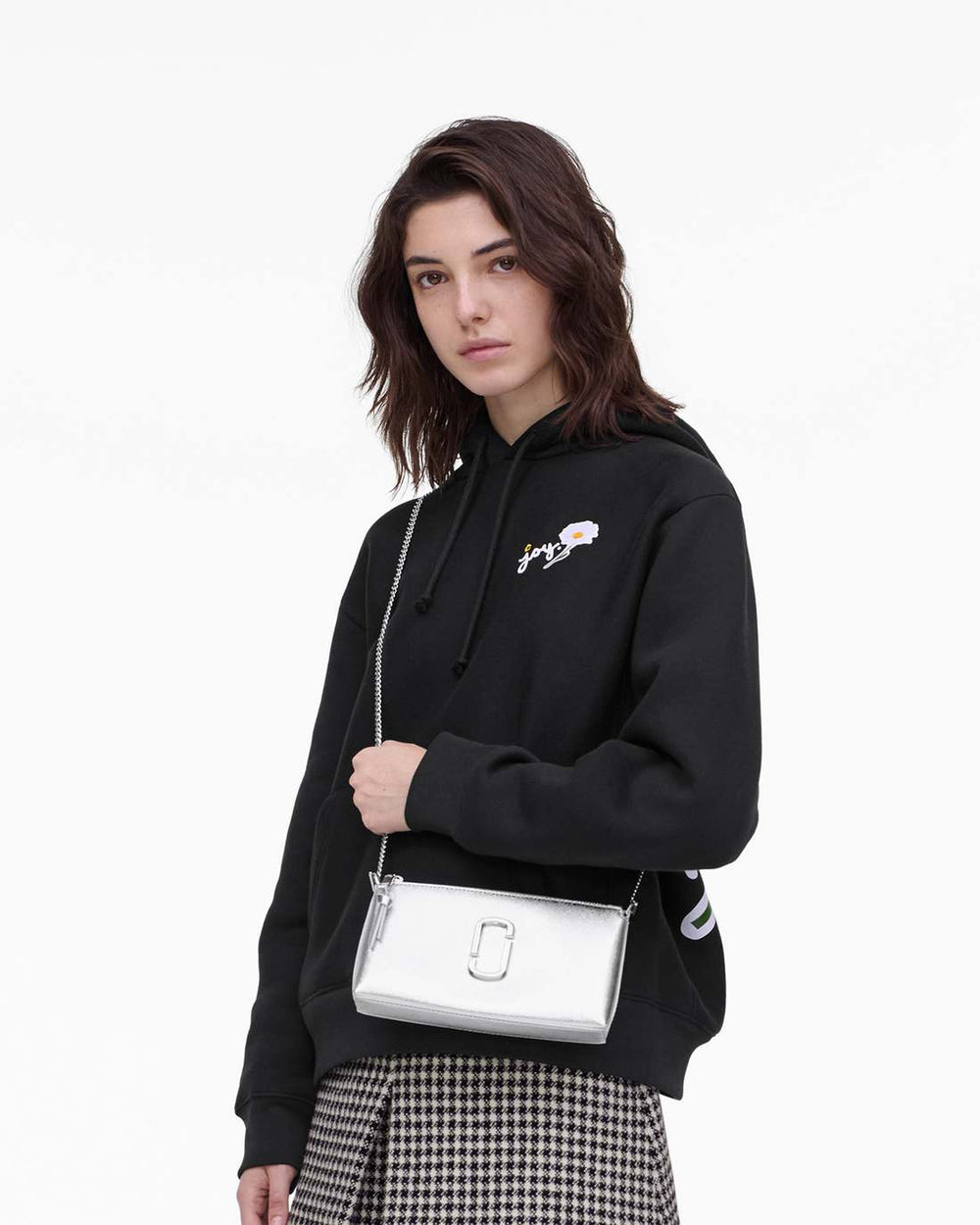 The Metallic Snapshot Convertible Shoulder Bag Silver - Marc Jacobs