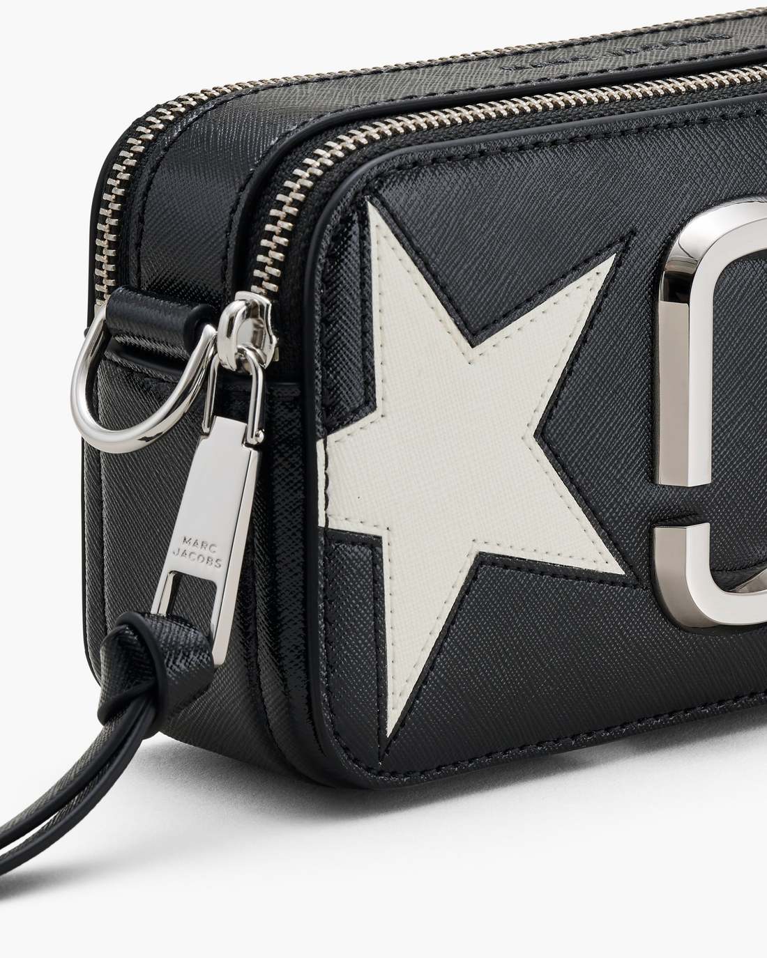 The Star Patchwork Leather Snapshot Black/White - Marc Jacobs