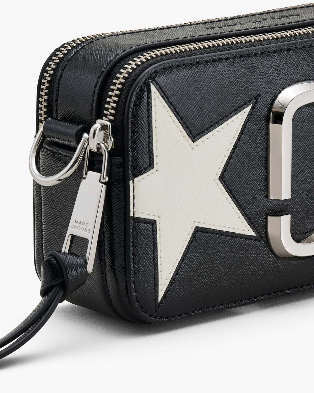 The Star Patchwork Leather Snapshot Black/White - Marc Jacobs